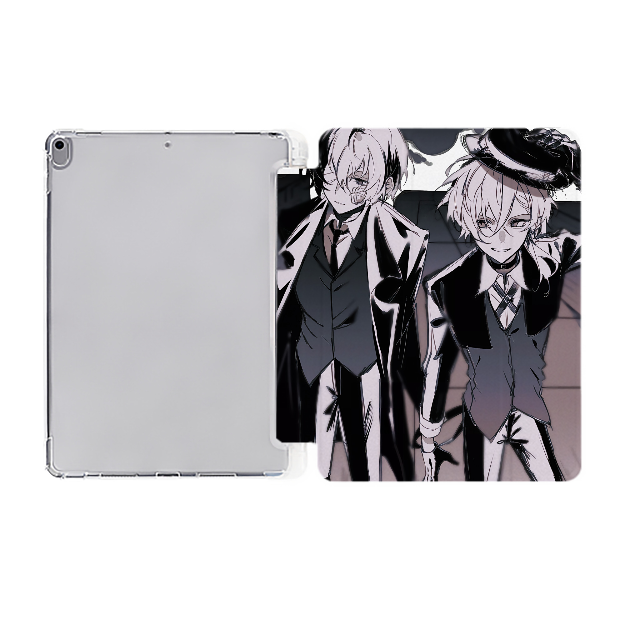（画像用） 文豪ストレイドッグス Bungo Stray Dogs IPad ケース ペン収納付き 三つ折りスタンド PUレザー×シリコン 対応機種9.5/10.5/10.9インチ